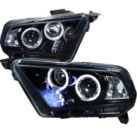 Spec-D Tuning LHP-MST10G-TM Projector Headlight Gloss Black Housing Smoke Halogen Model for 10 to Up Ford Mustang, 10 x 19 x 22