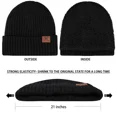 thumbnail image 4 of FZ FANTASTIC ZONE Men & Women Winter Warm Beanie Knit Hat Soft Slouchy Skull Cap with Fleece Lined,Black, 4 of 6