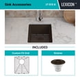 thumbnail image 5 of 16" x 18" Quartz Kitchen Sink, Single Bowl Sink, Drop-in Sink, Undermount Sink, Granite Kitchen Sink, Galaxy Black Kitchen Sink, with Steel Grids and Basket Strainer Lexicon Platinum LP-1618, 5 of 7