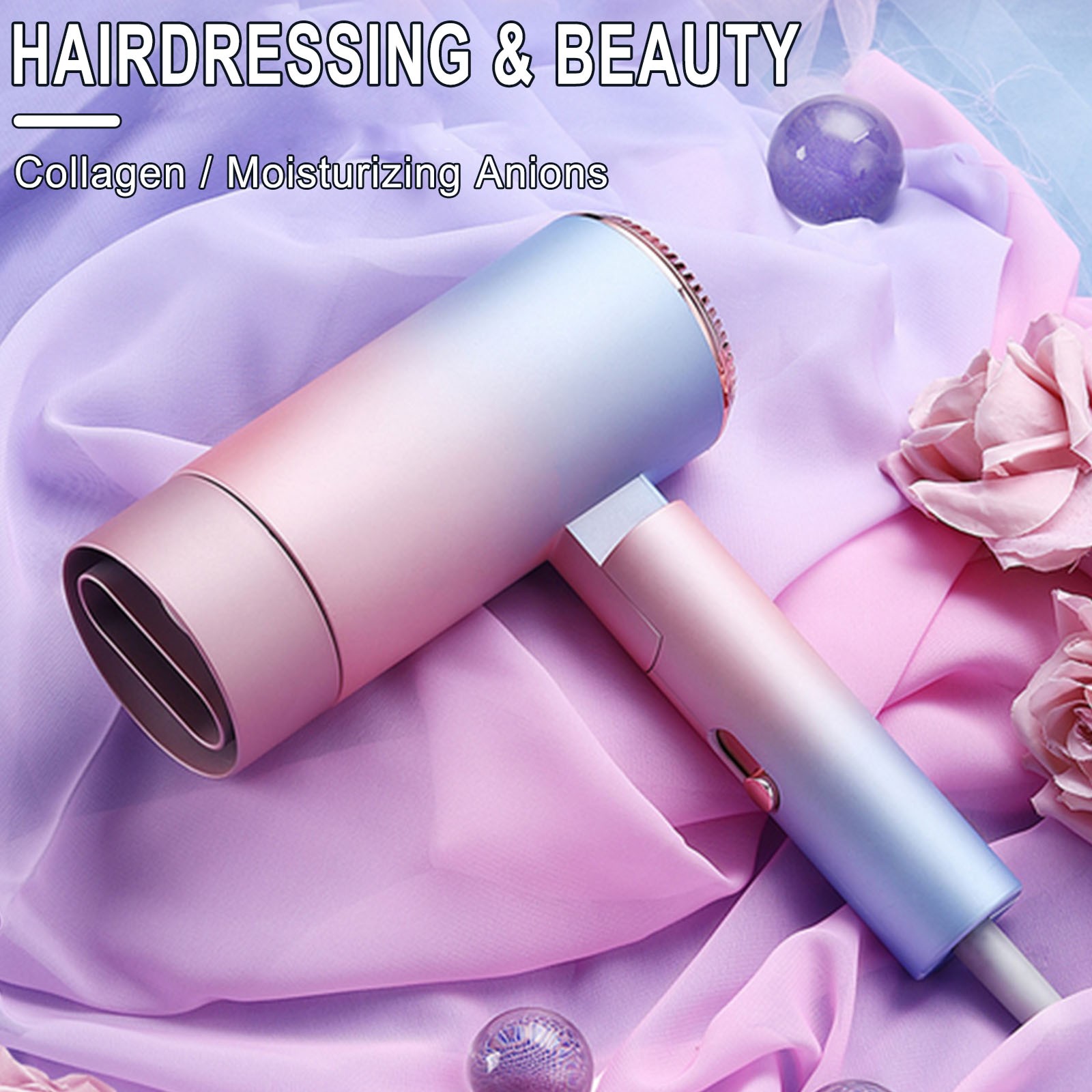 Hair Dryer,3-speed Foldable Professional High-Speed Hairdryer with 110,000 RPM Motor,Hairdryer for Women Home Travel,Multicolor