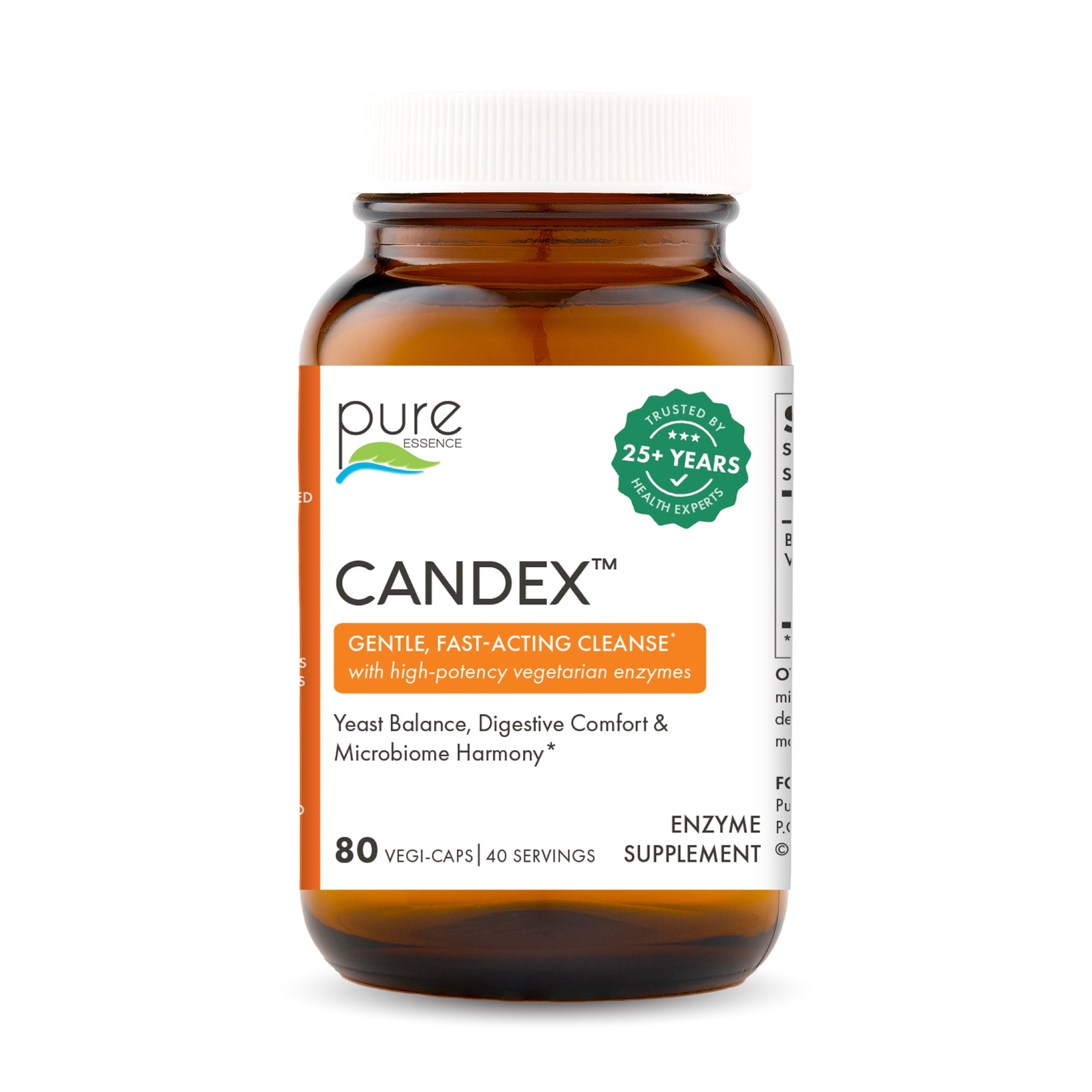 Pure Essence Labs – Candex, Digestive Enzyme Formula for Yeast Balance & Digestive Comfort - 80 Count