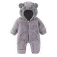 thumbnail image 2 of Newborn Baby Fleece Footie Snowsuit Unisex Winter Warm Thicken Zip Up Hooded Outfits for Girls Boys, 2 of 9