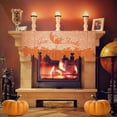 thumbnail image 3 of 2 Pack Thanksgiving Decor Fireplace Scarf 20 x 60 Inch Maple Leaves Brown Mantle Scarves Cover Lace Fall Runner for Thanksgiving Door Decorations Autumn Table Cover, 3 of 7