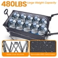 thumbnail image 6 of GDF Studio Push-Pull Folding Beach Wagon with Canopy, Balloon Tires, Large Capacity for Transport, Groceries, Black, 6 of 10