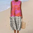 thumbnail image 2 of Vestido largo Akivide para mujer, estampado floral bohemio de verano con bolsillos, 2 of 3