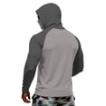 thumbnail image 5 of Men's USA Patriotic Hoodie with Built-in Face Mask and Raglan Sleeves Featuring UPF 50+ Sun Protection for Independence Day Fishing Hiking Camping or Outdoor Work Light Gray M, 5 of 6