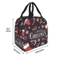 thumbnail image 3 of Lsque Merry Christmas Pattern Lunch Bag Women/Men Insulated Lunch Box,Small Leakproof Cooler Food Lunch Containers Reusable High Capacity Lunch Tote Bags, 3 of 6