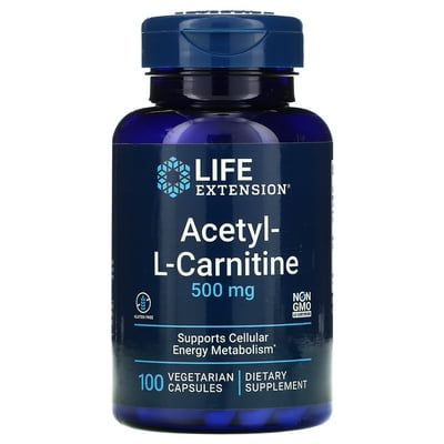 Life Extension Acetyl-L-Carnitine, 500 mg, 100 Vegetarian Capsules