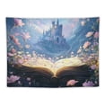 thumbnail image 5 of BCIIG Fantasy Tapestry, Magic Book Tapestry, Reading Tapestry, Art Floral Book Tapestry for Bedroom Living Room Decorative Wall Hanging Large  40x30inch, 5 of 6