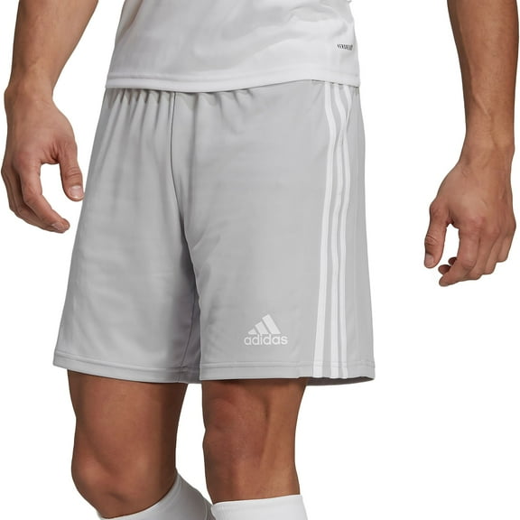 adidas Men's Squadra 21 Primegreen Soccer Shorts (Team Light Grey/White, XL)