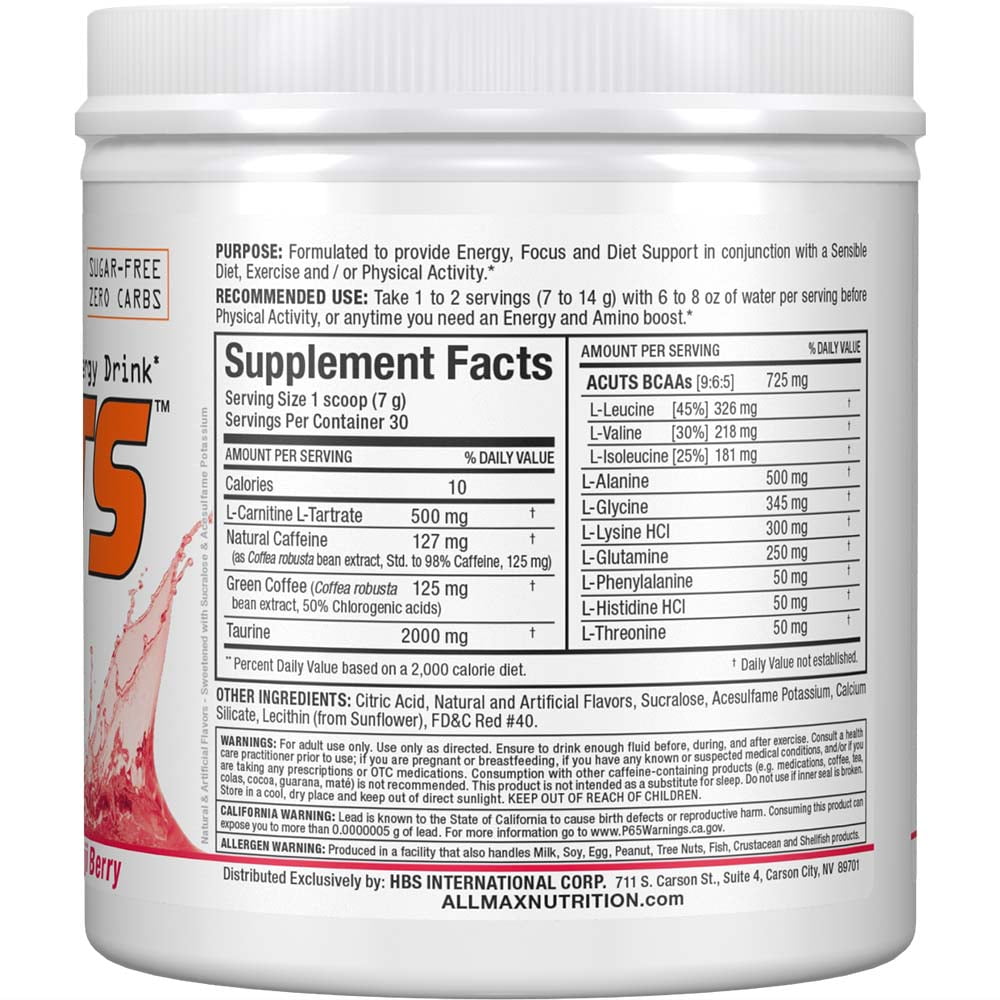 ALLMAX AMINOCUTS Pre-Workout, Muscle Recovery, Goji Berry, 210g