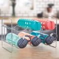 thumbnail image 2 of mDesign Metal Water Bottle Organizer - Collapsible 6-Bottle Holder - Chrome, 2 of 8