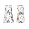 thumbnail image 7 of Fotbe Rabbit And Butterfly Pattern Women’s Summer Tank Midi Dress – Sleeveless A-Line Dress, Floral T-Shirt Dress, Casual Flowing Beach Sundress, 7 of 7