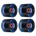 thumbnail image 1 of Unique Bargains Roues de Longboard 60 mm avec Roulements ABEC-9 Roues de Rue pour Planches à Roulettes Cruiser 80 A, Bleu Clair Rouge, Lot de 4, 1 of 4