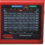 Supersonic Portable AM/FM Radio, Red, SC-1080BT-Red