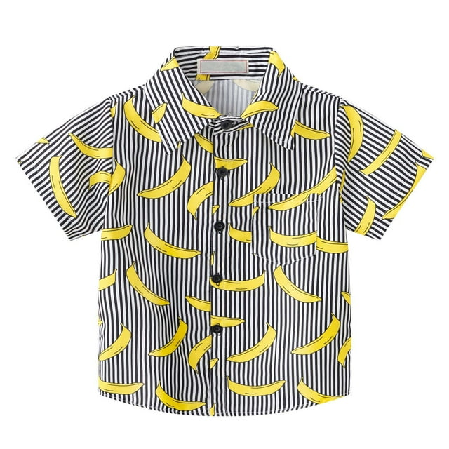 Birdeem Blouse & Chemise à Manches Courtes Col Rabattu pour Enfants T-Shirt Graphique à Manches Courtes Col à Revers pour Garçon de 6 Mois-6 Ans