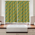 thumbnail image 2 of Ambesonne Yellow and Blue Kitchen Curtains, Autumn Wheat, 55"x39", Earth Yellow and Aqua, 2 of 3