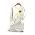 thumbnail image 1 of Women Thick Fleece Printing Sweatshirt Warm O-Neck Underwear Top, 1 of 3