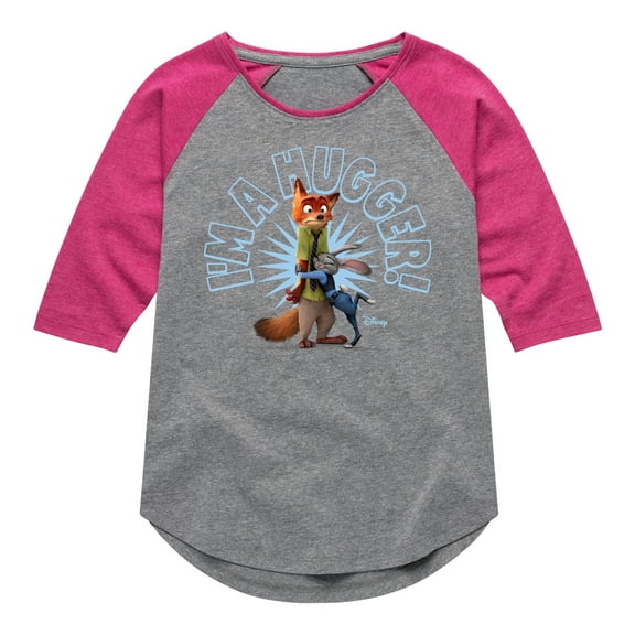 Disney - I'm A Hugger - Toddler & Youth Girls Raglan Graphic T-Shirt
