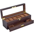 thumbnail image 4 of MERIGLARE Watch Display Case Solid Watch Organizer for Tabletop Living Room Collectors 6 with 2 slot, 4 of 9