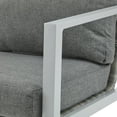 thumbnail image 6 of GDF Studio Elle Modern Aluminum Outdoor Patio Lounge Chair, Club Chair with Rope Accents, Cushions, White+Grey, Set of 2, 6 of 11