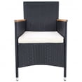 thumbnail image 3 of vidaXL 7 Piece Outdoor Dining Set Poly Rattan and Acacia Wood Black, 3 of 4