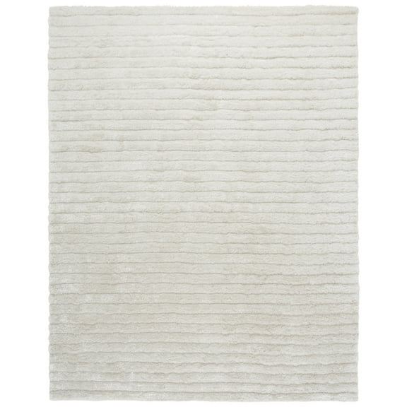 SAFAVIEH 3D Cory Solid Shag Area Rug, Pearl, 8' x 10'