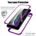 thumbnail image 2 of Dteck iPhone SE 2020 Case, Dual Layer Full Body Shockproof Protection Case Double Sides Tempered Glass Cover Flexible TPU Bumper For iPhone SE 2020 / iPhone 7 / iPhone 8, Purple, 2 of 9
