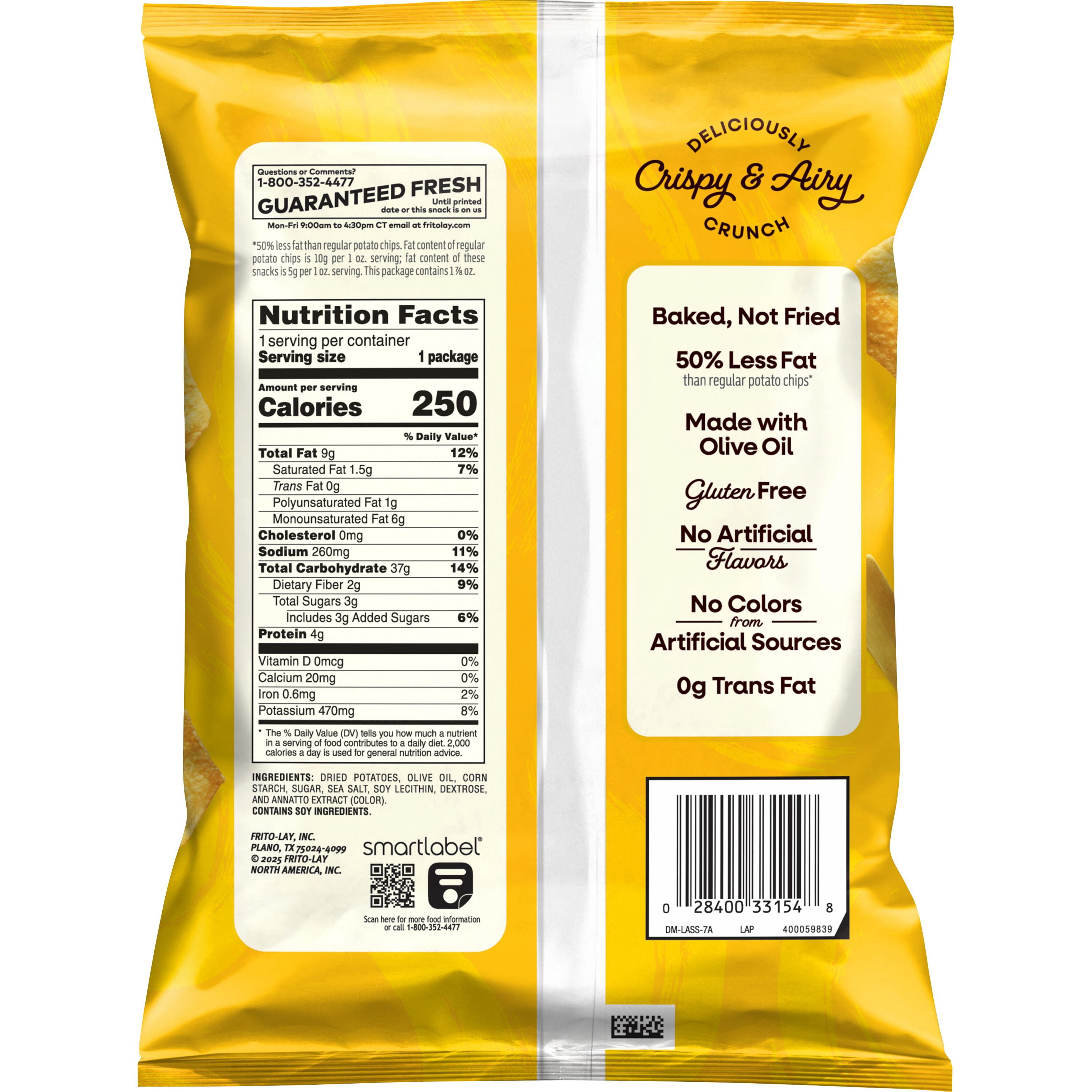 Baked Lay’s 50% Less Fat Original Potato Chips Bag, 1.875 oz