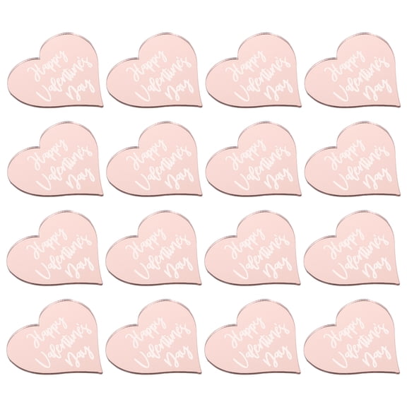 Soimiss Golden Acrylic Cake Decorations for Valentine's Day Parties Heart Shaped Cake Picks 25 Pieces