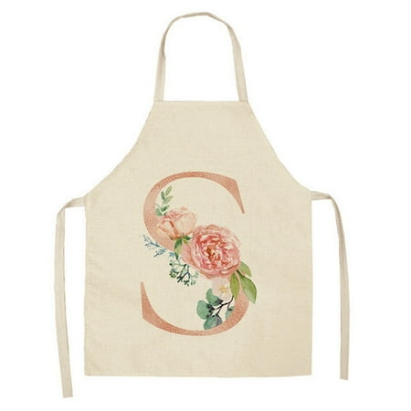 

GHrcvdhw English Letter Rose Series Linen Apron For Adults And Children s Kitchen Fouling Apron