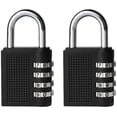 thumbnail image 1 of 2PCS Combination Locks Outdoor Padlock for School Locker Tool Box Pad Lock Small Combo Digit Sports Gate Resettable 4 Digit Code Outdoor Locker Lock Key (Black), 1 of 1