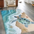 thumbnail image 3 of 3'x5' Area Rugs, Ocean Turtle Indoor Outdoor Area Rug for Living Room Bedroom, Gradient Turquoise Wave Starfish Beach Washable Bathroom Rugs Kitchen Floor Carpet Mats Home Decor Aesthetic, 3 of 8