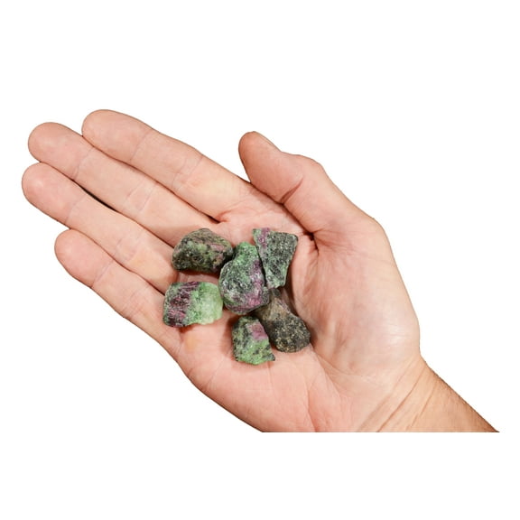 Kidz Rocks Ruby Zoisite 1" 6 Piece Raw Chakra Healing Stone Green Rock Mineral