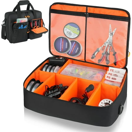 Fishing Reel Case for Spinning Reel Spincast Reel Baitcasting Reel Fly Fishing Reel Fishing Tackle Storage Bag with Shockproof Dividers for Fishing Gear Case Only