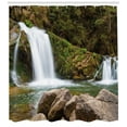 thumbnail image 3 of Ambesonne Nature Shower Curtain, Waterfalls in Mountains, 69"Wx84"L, Green Brown, 3 of 3
