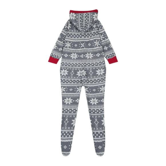 Lolmot Christmas Parent-child Wear Fashion Snowflake Print Family Pajamas Home Service Parent-child Jumpsuit Suit Kid