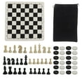 thumbnail image 2 of Chess Board Games, 2.6in King Height Chess Checkers Set Portable  For Travel Black White Board, 2 of 8