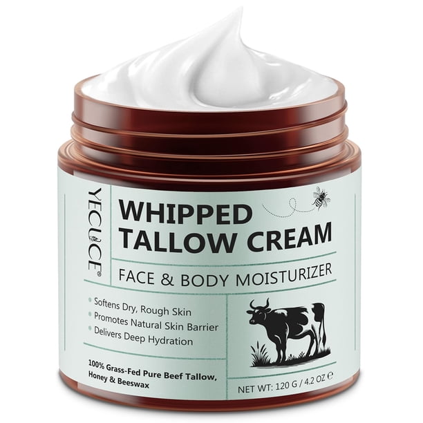 Crema hidratante para la piel Bieyoc, bálsamo de sebo de res batido, 120 g