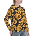 thumbnail image 6 of Sikiie Navy Blue Plaid Sunflower Women's Casual Hoodies Long Sleeve Lightweight Pullover Tops Loose Sweatshirt-X-Large, 6 of 7
