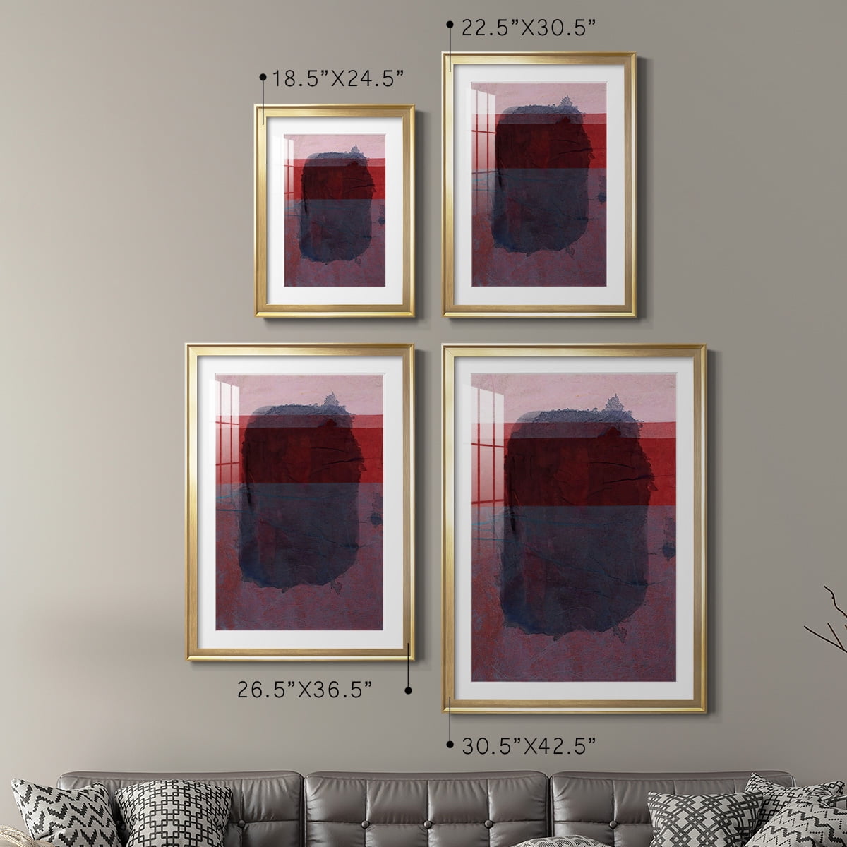 Wexford Home Remembering Rothko I Premium Framed Print, 30.5" x 42.5" - Ready to Hang, Gold (Set of 2)