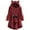 Burgundy, variant on IROINNID Deals Womens Long Sleeve Tops Long Hoodie Dress Cute Pattern Winter Cat Ear Fleece Fuzzy Hooded Blanket Dress Plush Tops For Teen Girls,Gray