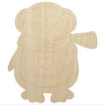 thumbnail image 1 of Winter Penguin with Hot Chocolate Heart Mug Wood Shape Unfinished Piece Cutout Craft DIY Projects - 4.70 Inch Size - 1/8 Inch Thick, 1 of 7