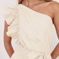 thumbnail image 4 of Wyzesi Robes pour Femmes pour Invitées de Mariage Automne Cocktail Robe d'Été pour Femmes à une Épaule à Volants Sans Manches Bohème Fluide Maxi Robes Pyjama de Noël Costume, 4 of 9
