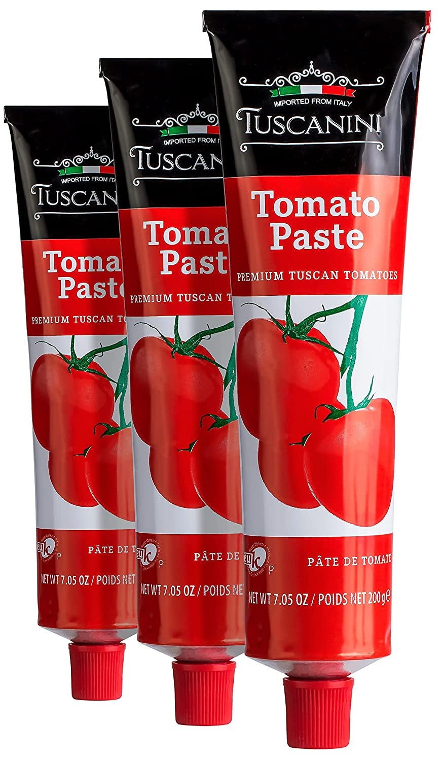 Tuscanini Premium Double Concentrated Tomato Paste Tube, 7.5oz 3 Pack