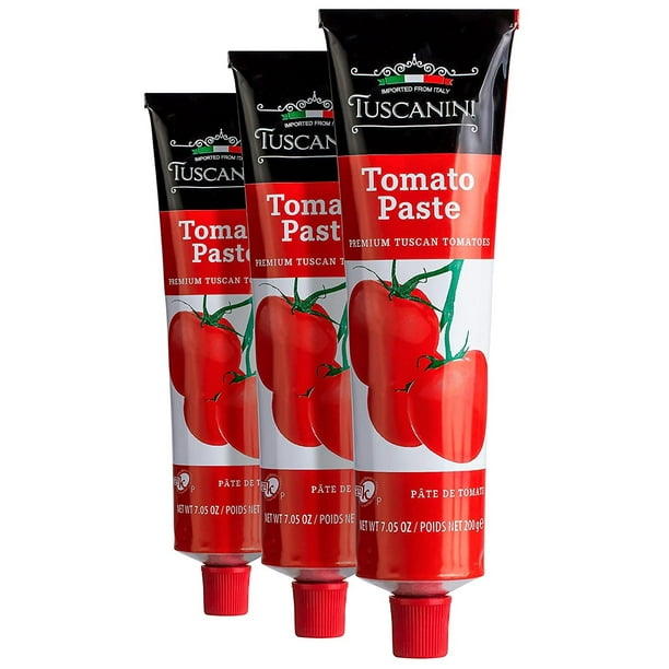 Tuscanini Premium Double Concentrated Tomato Paste Tube, 7.5oz 3 Pack