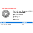 thumbnail image 2 of Rear Brake Rotor - Compatible with 2000 - 2003 GMC Sonoma RWD 2001 2002, 2 of 2