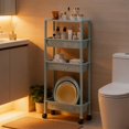 thumbnail image 4 of shyuyusa 3/4-tier Storage Rack, Household Bookshelf & Mobile Organizer Cart, 4 of 6