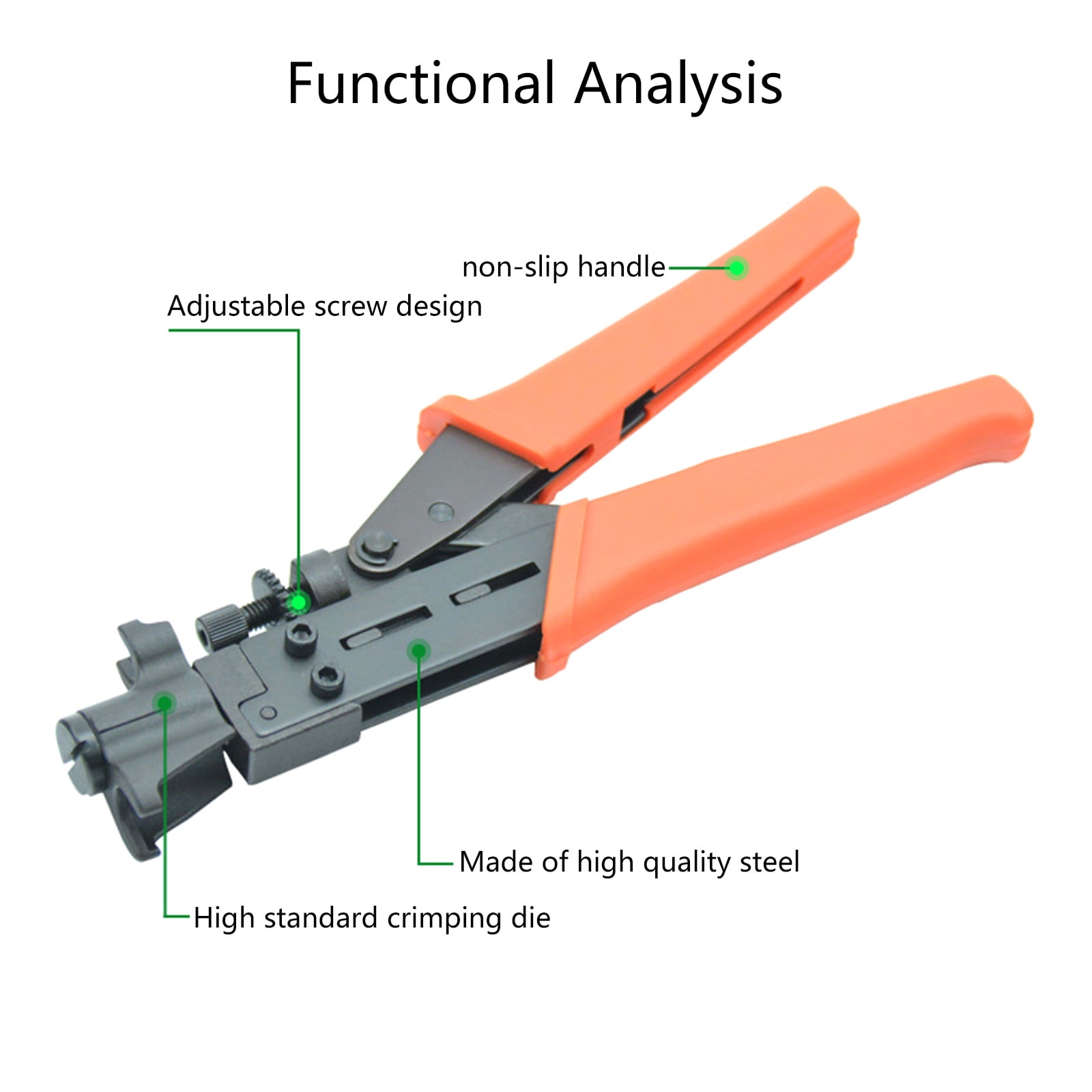 BQBQERT Unique Design Crimping Tool Wire Rope Crimping Tool High Standard Crimping Mold PP & Tool Steel RG59/8RG6/RG11