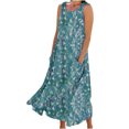 thumbnail image 1 of Vestido de Verano para las Mujeres sin Mangas Lino-Look Impreso Maxi, Suelto Fluido Y Vestido Sexy de Moda para las Mujeres, 1 of 5